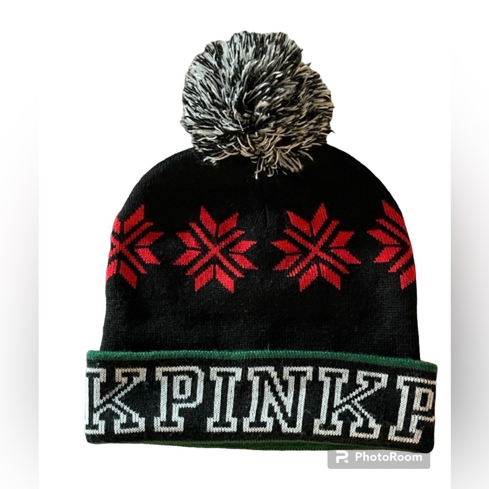 VS PINK Beenie With Red Snowflakes Never Worn